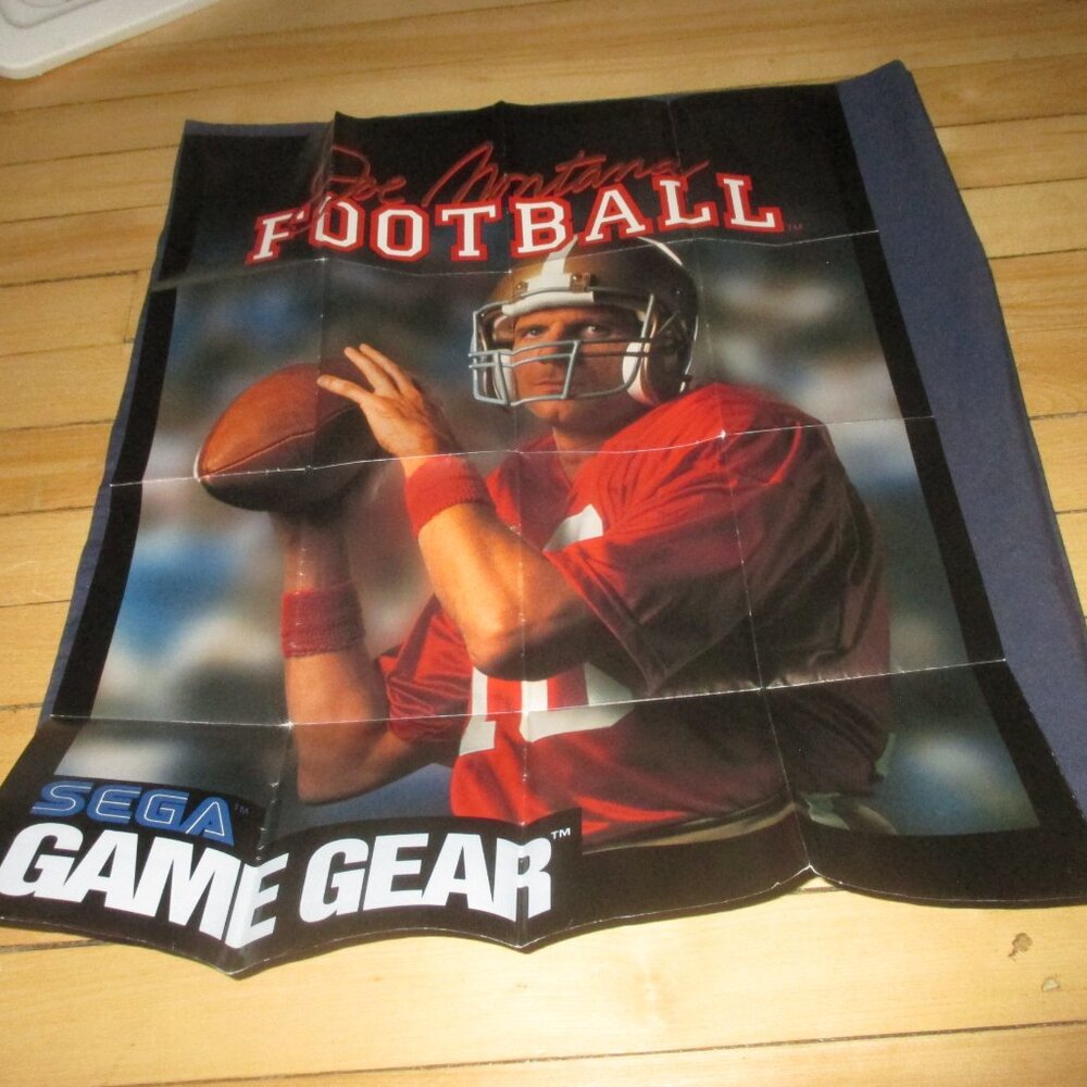 Joe Montana Football for Game Gear 2-Sided Poster/Insert (Game Gear ad)